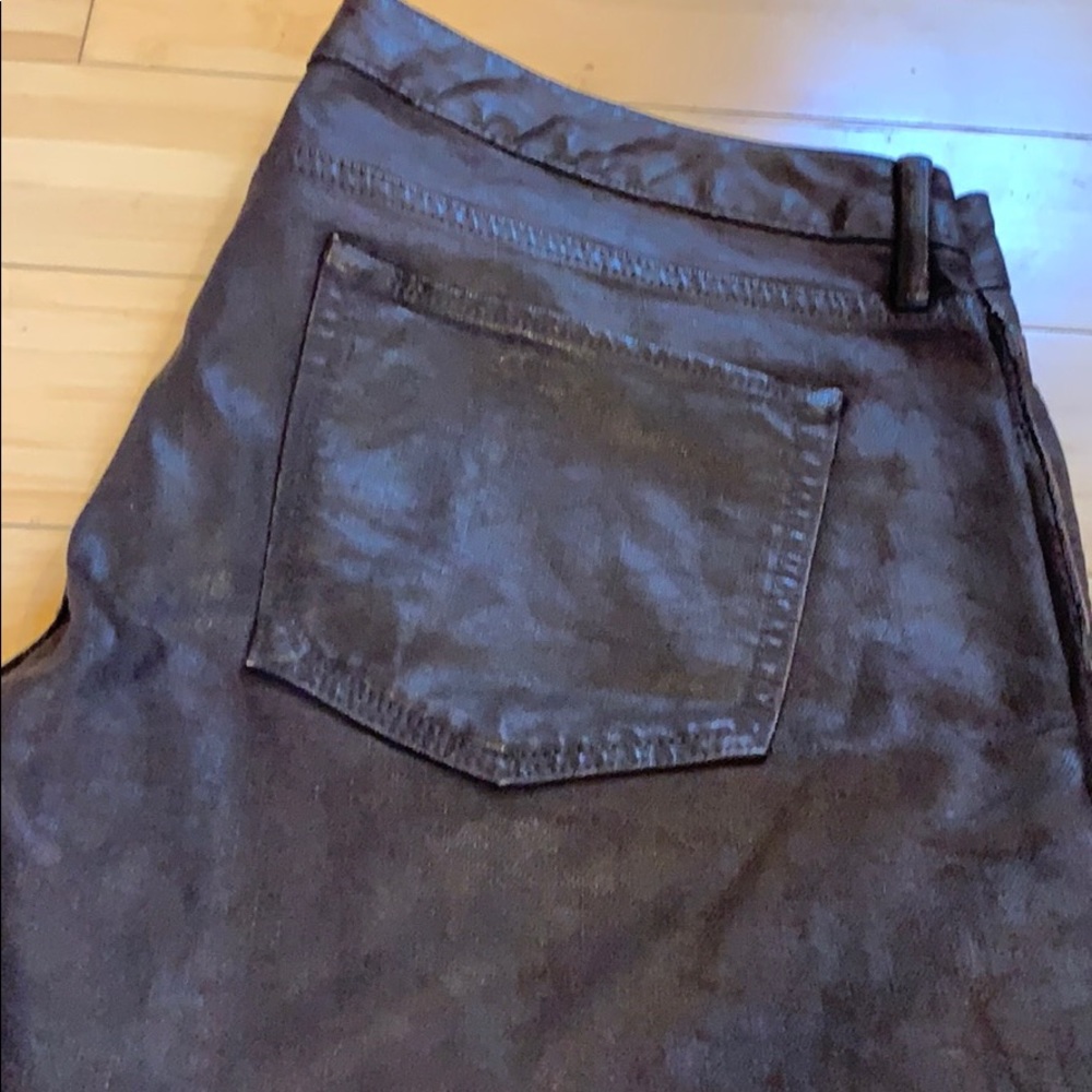 Banana Republic Brown Coated Denim Skinny Jeans